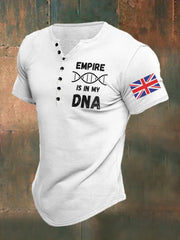 Men's England Empire Is In My DNA Printed Henley Shirt trupatriotic