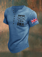 Men's England Empire Is In My DNA Printed Henley Shirt trupatriotic