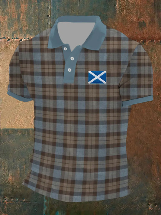 Men's Scottish Tartan Print Casual Top trupatriotic