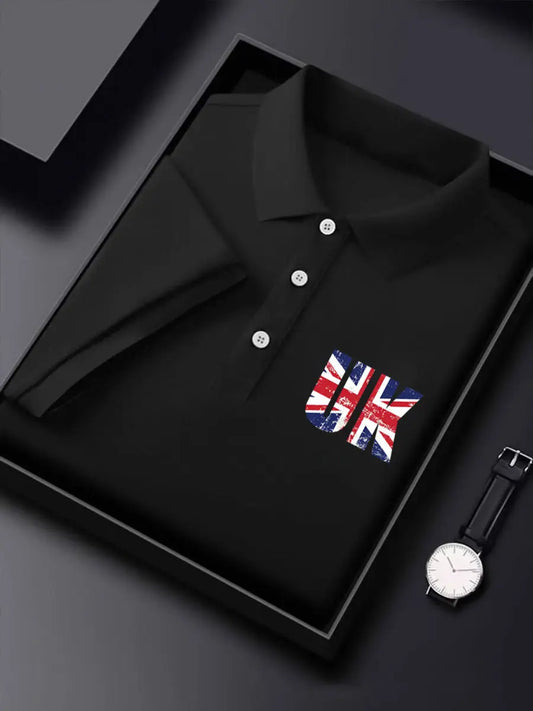 Men's UK Flag Business Short-sleeved T-shirt trupatriotic