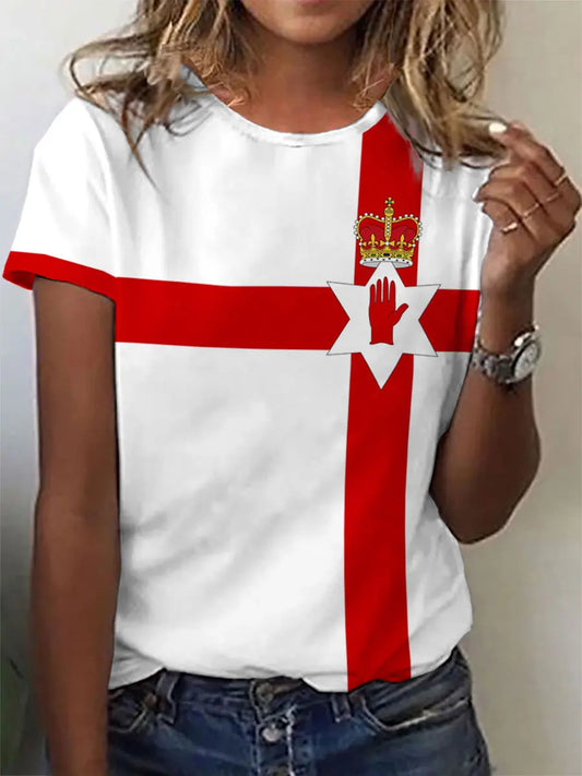 Women's Northern Ireland Printed Casual T-Shirt trupatriotic