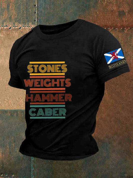 Men's Funny Scotland Highland Games Short Sleeves T-shirt trupatriotic