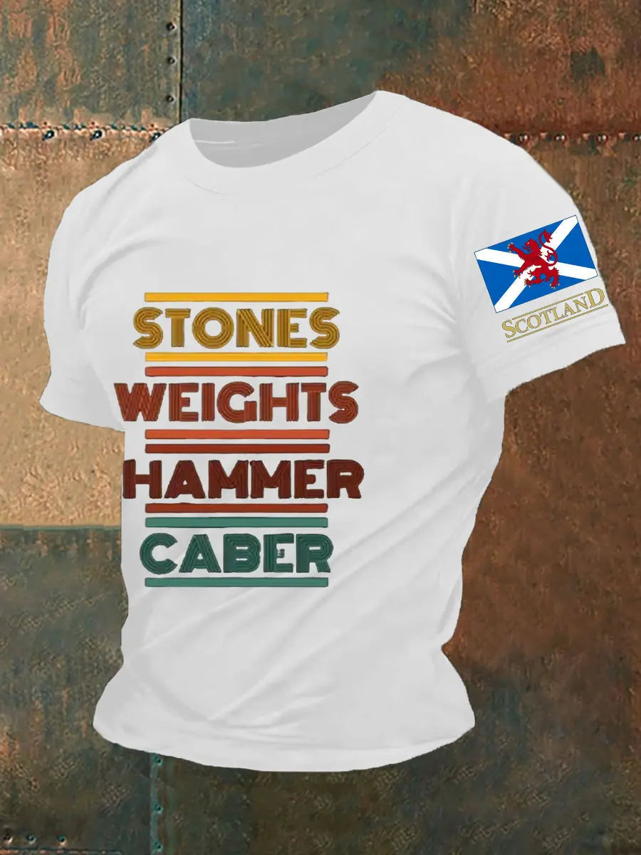 Men's Funny Scotland Highland Games Short Sleeves T-shirt trupatriotic