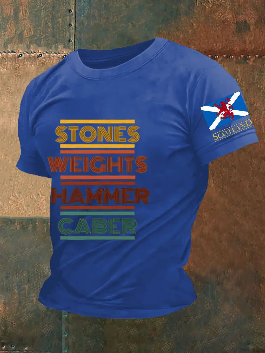 Men's Funny Scotland Highland Games Short Sleeves T-shirt trupatriotic