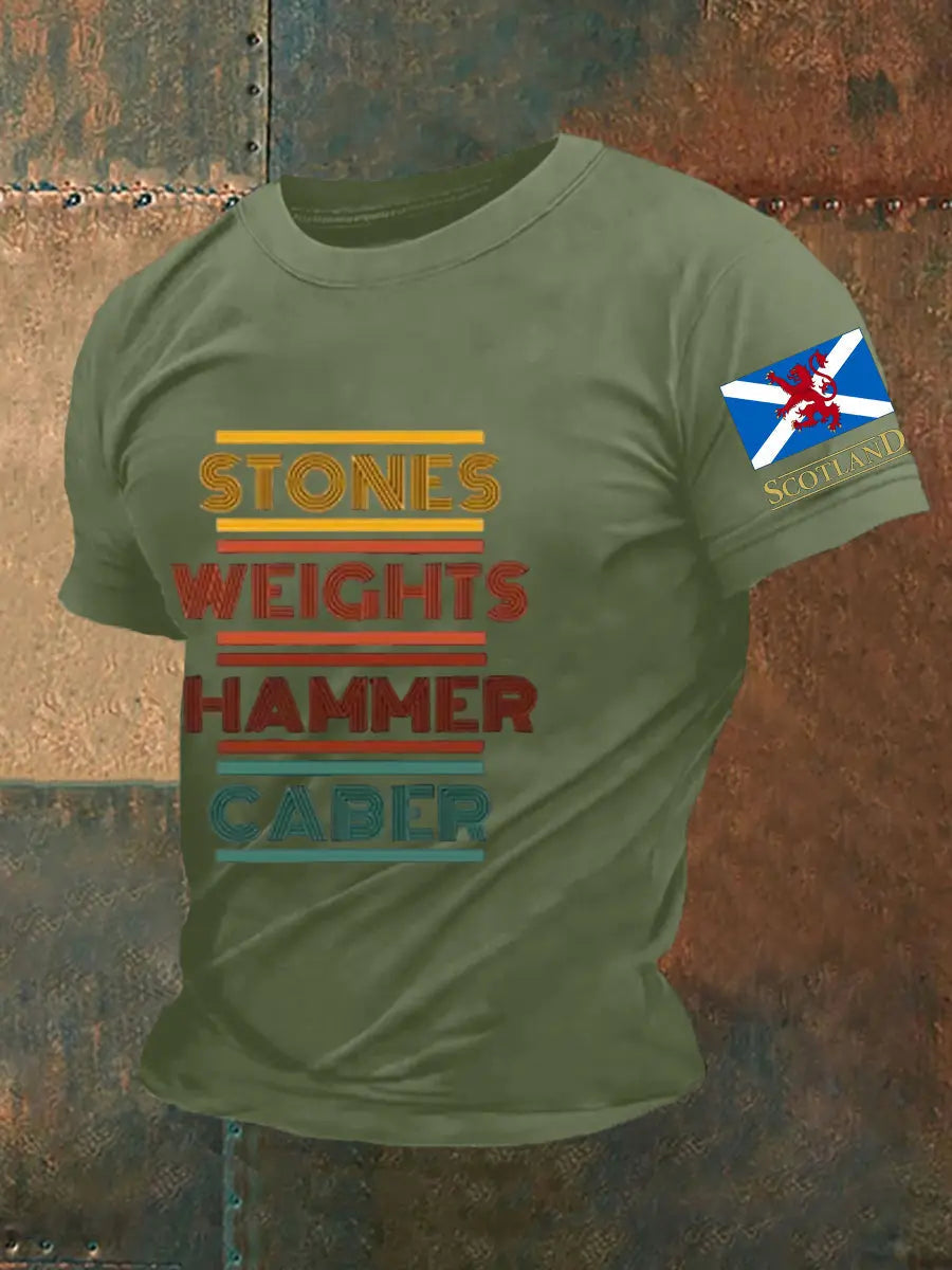 Men's Funny Scotland Highland Games Short Sleeves T-shirt trupatriotic