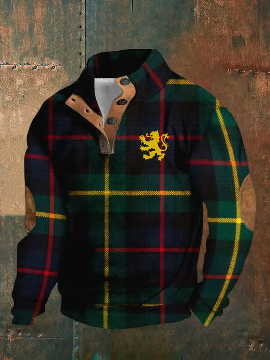 Men's Scotland Flag Printed Long Sleeve Sweatshirt trupatriotic