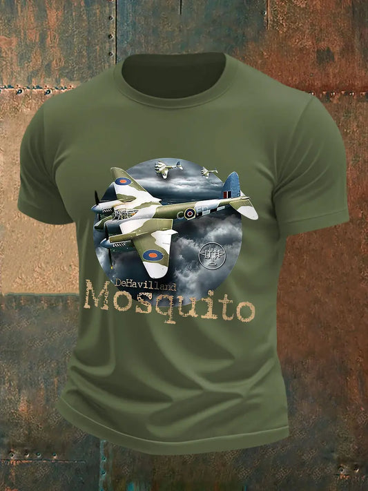 Men's Vintage Mosquito Print Casual Tee trupatriotic
