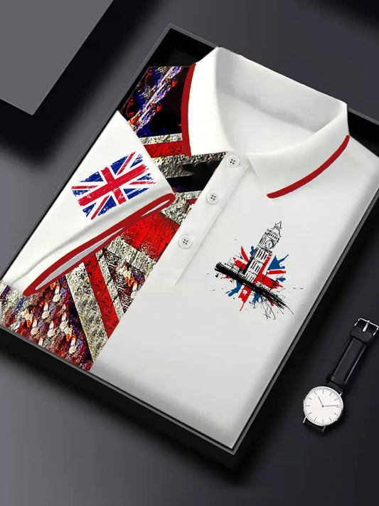 Men's Vintage England Flag Casual Shirt trupatriotic
