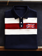 Men's United Kingdom Flag Business Style Stripes Short Sleeve T-Shirt trupatriotic