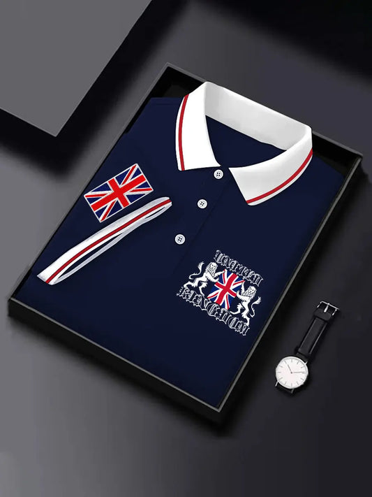 Men's UK Coat of Arms Print Short Sleeve Top trupatriotic
