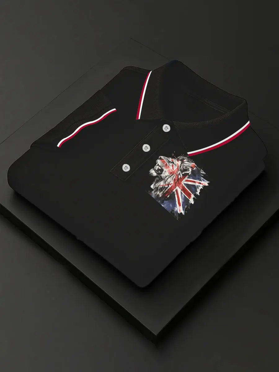 Men's Vintage England Flag Lion Casual Shirt trupatriotic