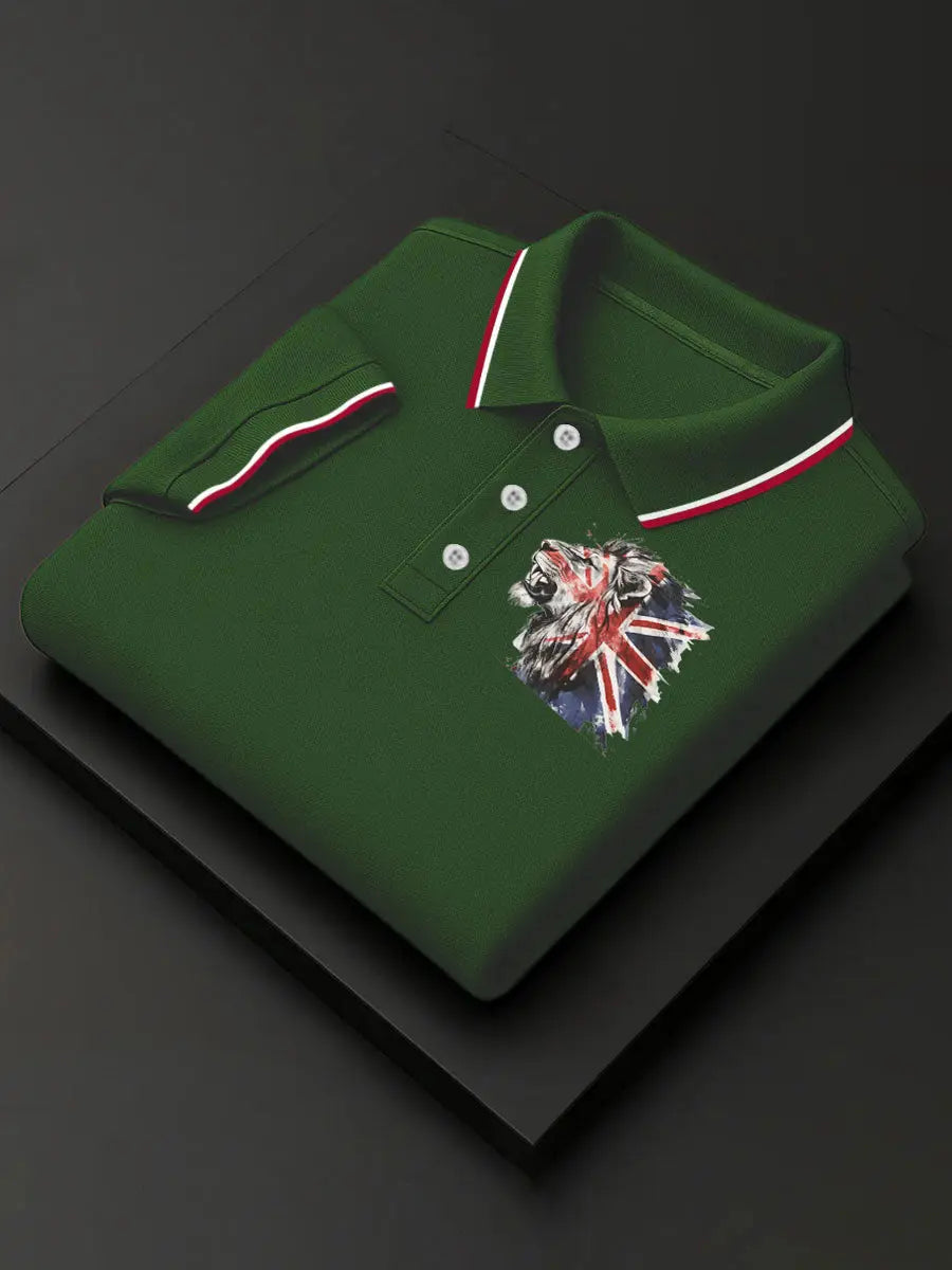 Men's Vintage England Flag Lion Casual Shirt trupatriotic