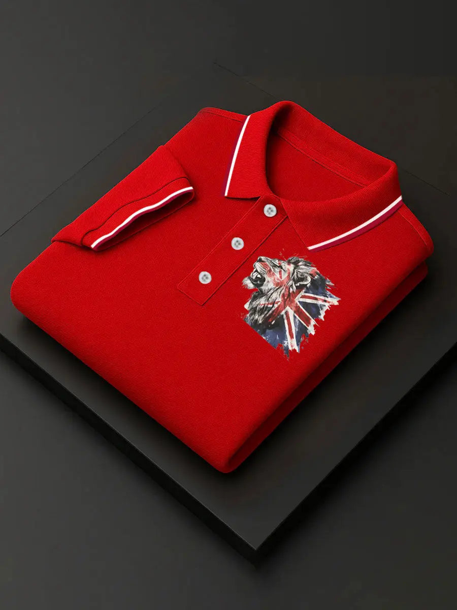 Men's Vintage England Flag Lion Casual Shirt trupatriotic