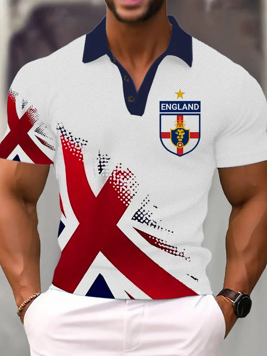 Men's United Kingdom Flag Business Style Short Sleeve Shirt trupatriotic