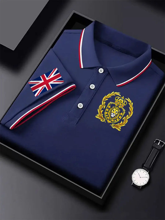 Men's Vintage England Lion Crown Casual Shirt trupatriotic
