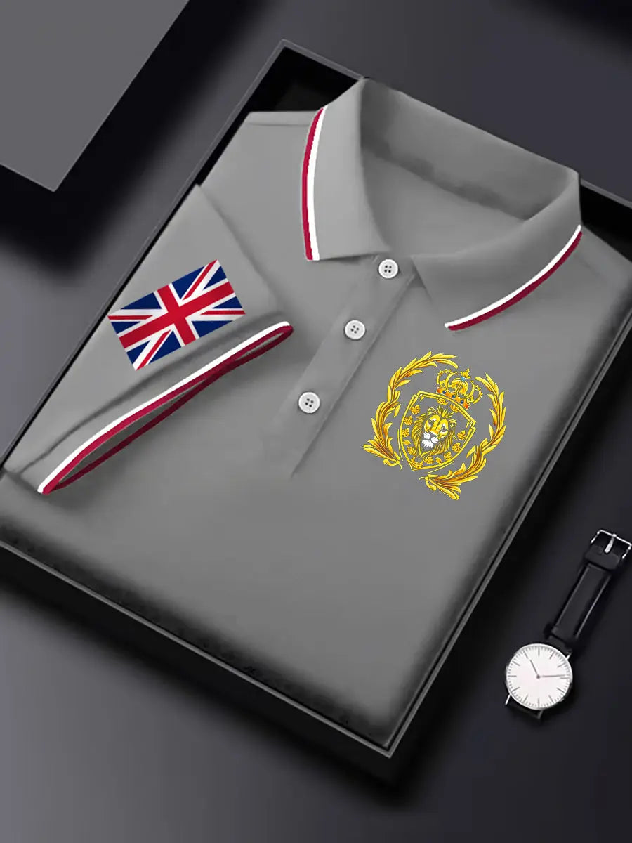 Men's Vintage England Lion Crown Casual Shirt trupatriotic