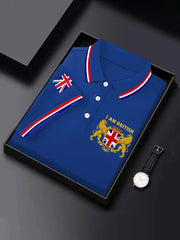 Men's UK Flag I'm British Print Casual Top trupatriotic