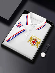 Men's UK Flag I'm British Print Casual Top trupatriotic