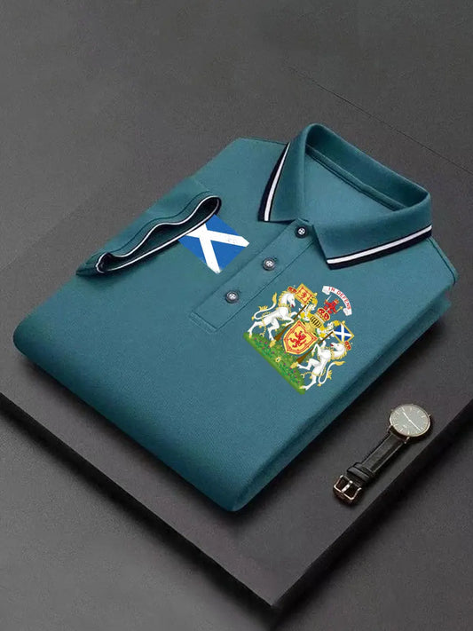 Men's Scotland Business Style Short Sleeve Shirt trupatriotic