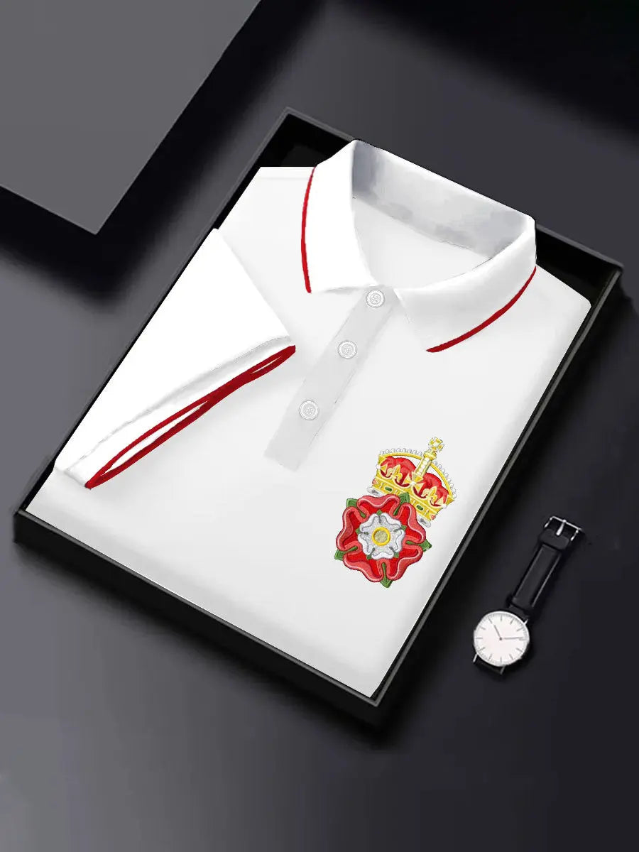 Men's Red Rose Englan Printed Casual Tops trupatriotic