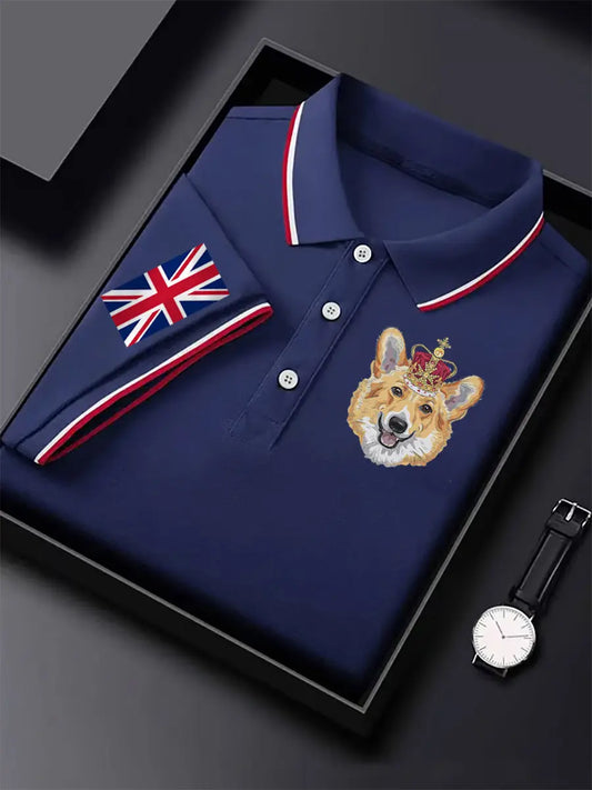 Men's Vintage British Corgi Crown Casual Shirt trupatriotic