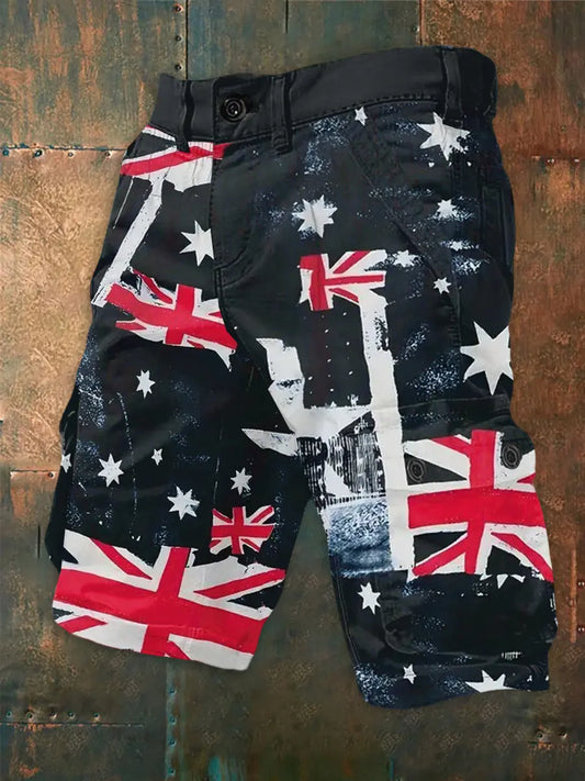 Men's UK Flag Print Casual Shorts trupatriotic
