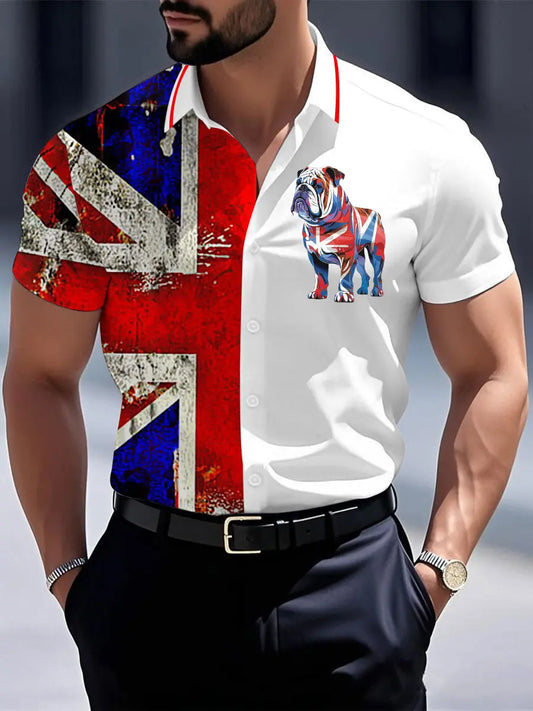Men's Vintage England Flag Casual Shirt trupatriotic