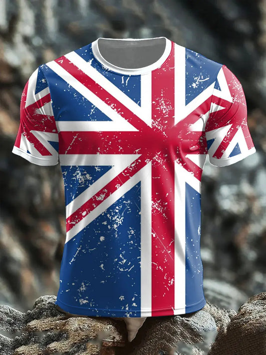 Men's UK Flag Patoitic Printed T-shirt trupatriotic