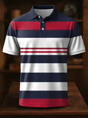 Men's Stripes Print Casual Top trupatriotic