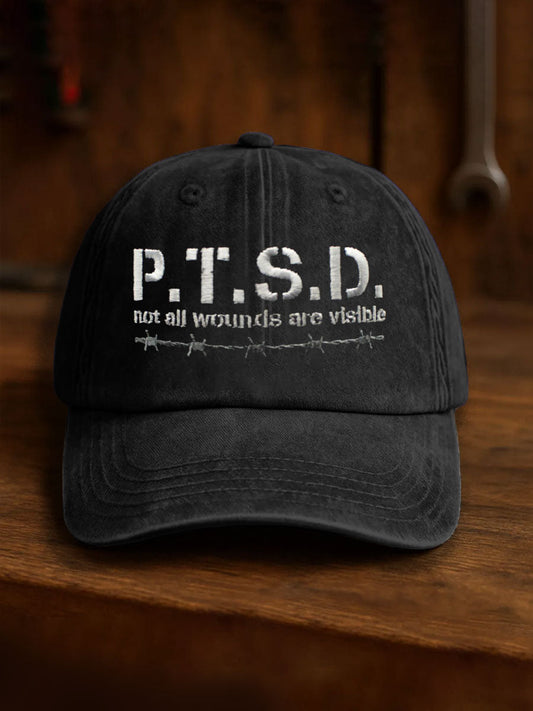 Unisex PTSD Awareness Veteran Printed Hat trupatriotic
