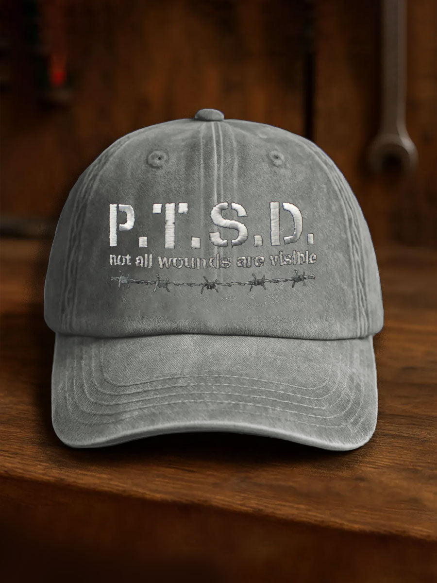 Unisex PTSD Awareness Veteran Printed Hat trupatriotic