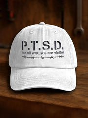 Unisex PTSD Awareness Veteran Printed Hat trupatriotic
