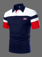 Men's UK Flag Colorblock Print Casual Top trupatriotic