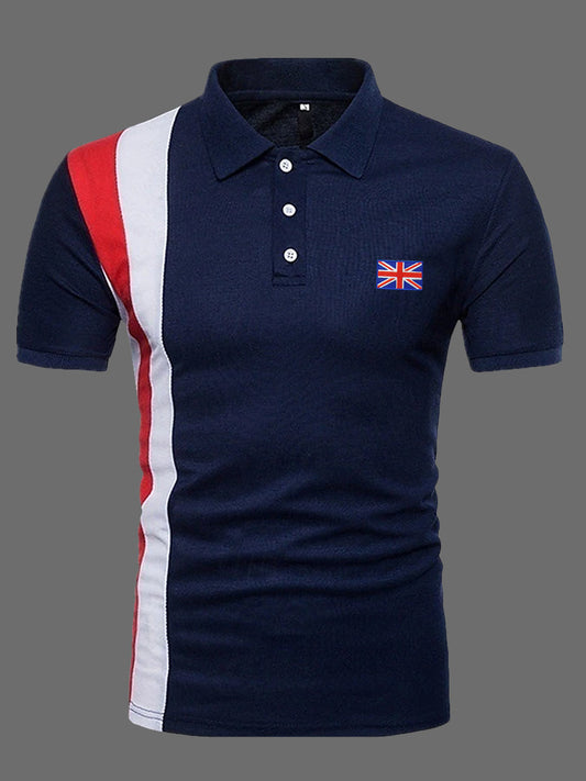Men's UK Flag Stripes Print Casual Top trupatriotic