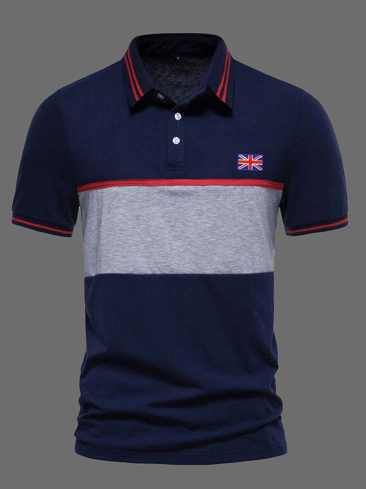 Men's UK Flag Colorblock Print Casual Top trupatriotic