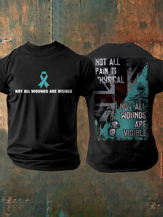 Men's PTSD Awareness Veteran Printed T-shirt trupatriotic