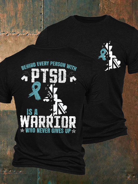 Men's PTSD Awareness Veteran Printed T-shirt trupatriotic
