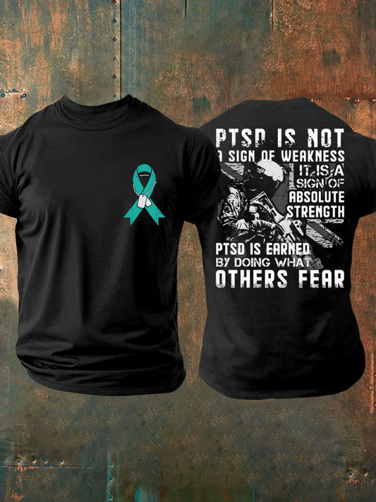 Men's PTSD Awareness Veteran T-shirt trupatriotic