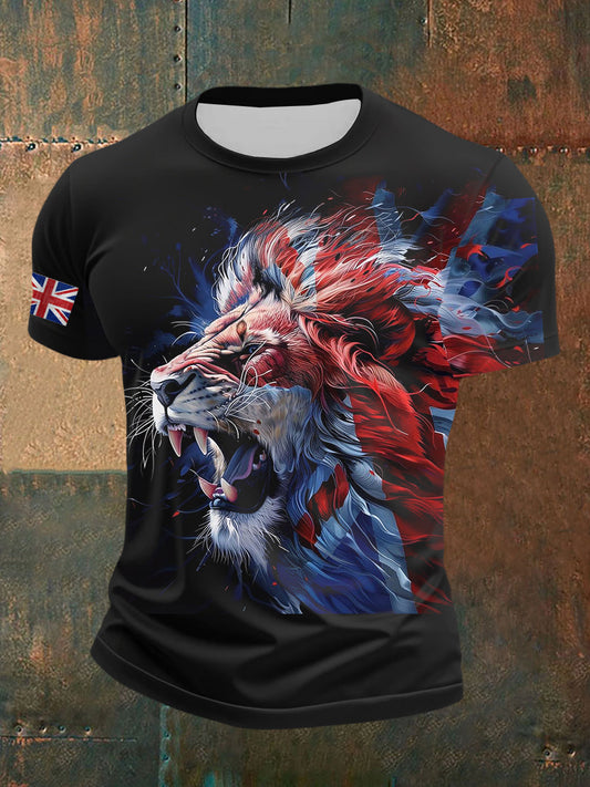 Men's UK Patriotic Flag Printed Short Sleeve T-shirt trupatriotic