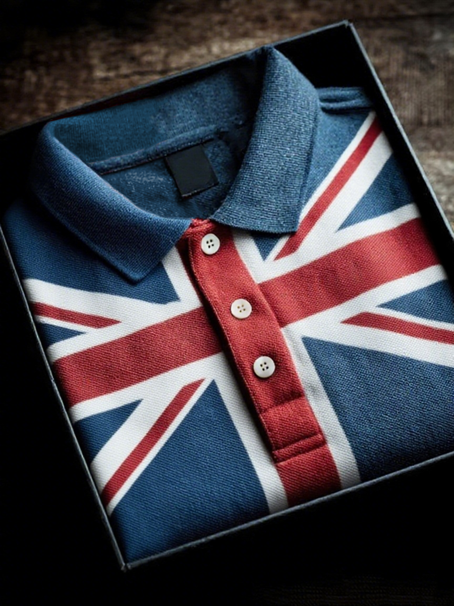 Men's UK Flag Design short sleeve shirt trupatriotic