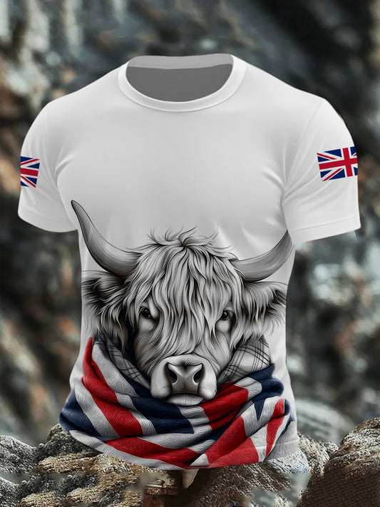 Men's British Highland Cow Short Sleeves T-shirt trupatriotic
