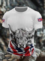 Men's British Highland Cow Short Sleeves T-shirt trupatriotic