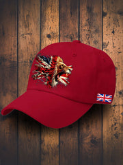 Unisex UK Flag Lion Printed Hat trupatriotic