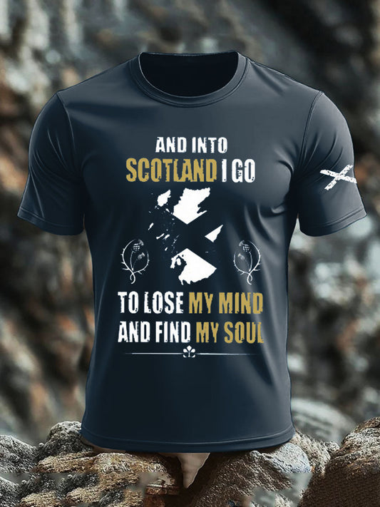 Men's Scotland United Kingdom Imitation Cotton Short-Sleeved Printed T-shirt trupatriotic