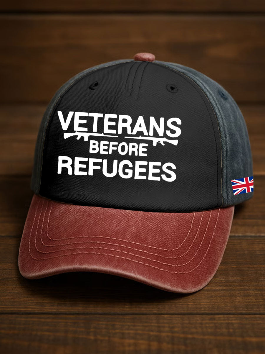 Unisex UK Immigration Veterans Before Refugees Printed Hat trupatriotic