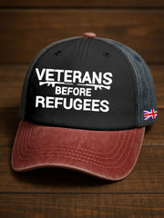 Unisex UK Immigration Veterans Before Refugees Printed Hat trupatriotic