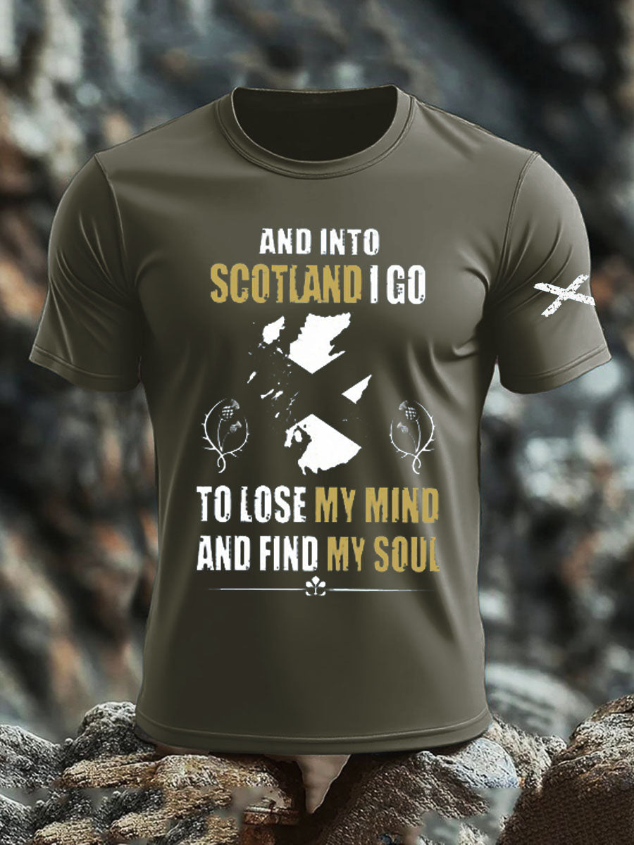 Men's Scotland United Kingdom Imitation Cotton Short-Sleeved Printed T-shirt trupatriotic