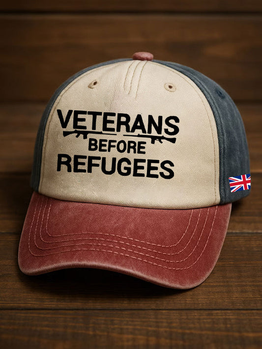 Unisex UK Immigration Veterans Before Refugees Printed Hat trupatriotic
