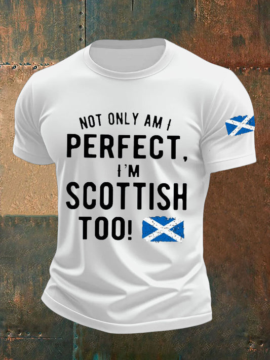 Men's Scotland United Kingdom Imitation Cotton Short-Sleeved Printed T-shirt trupatriotic