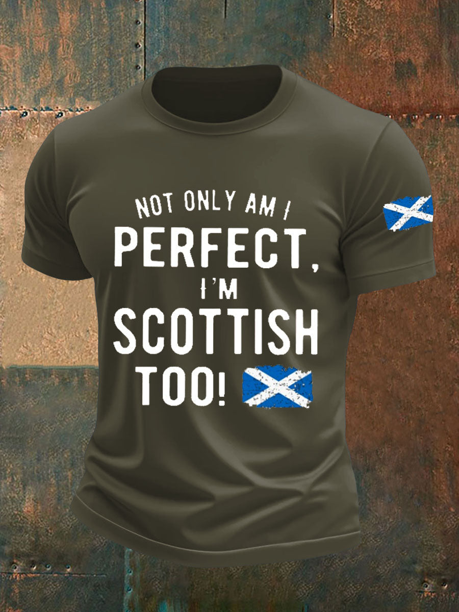 Men's Scotland United Kingdom Imitation Cotton Short-Sleeved Printed T-shirt trupatriotic